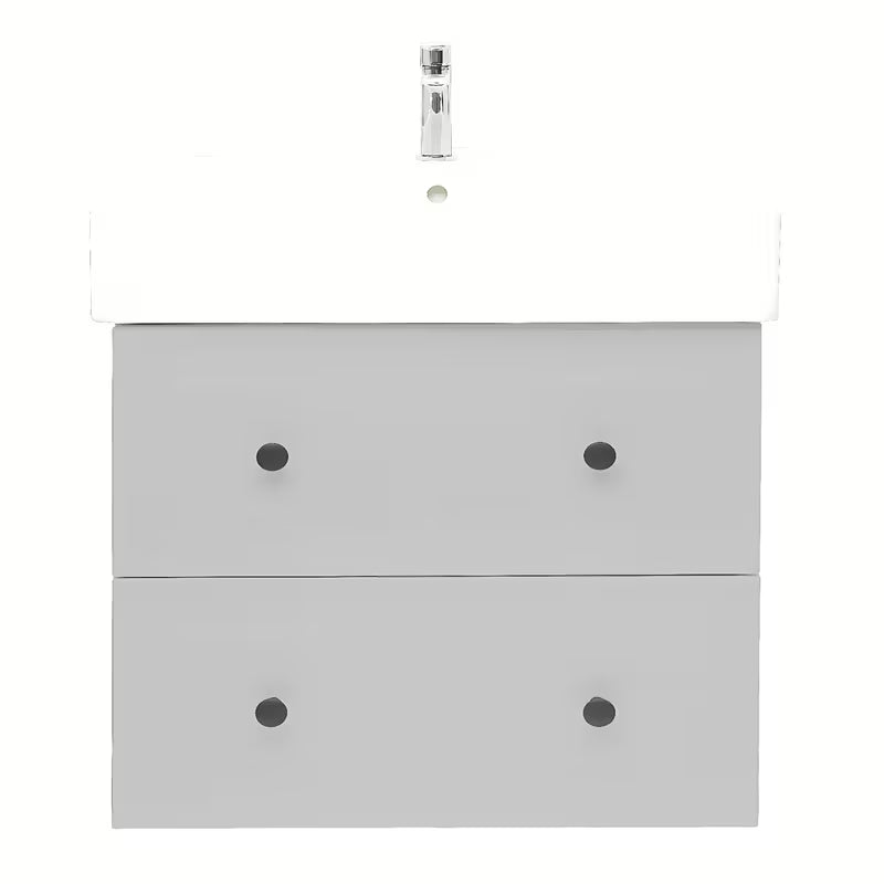 Viseća kupaonski ormarić s keramičkim umivaonikom Naturel Forli u sivoj mat boji