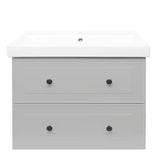 Viseća kupaonski ormarić s keramičkim umivaonikom Naturel Forli u sivoj mat boji