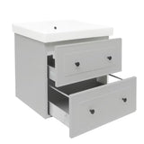 Viseća kupaonski ormarić s keramičkim umivaonikom Naturel Forli u sivoj mat boji