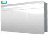 Ormarić s Ogledalom Naturel 120x65 cm u sivo-srebrnoj boji s LED osvjetljenjem i s trojim zrcalnim vratima.