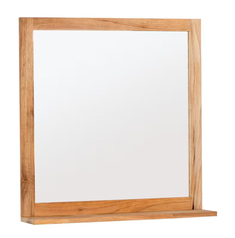 Ogledalo Naturel Home s policom 60x61,5 cm u dekoru oraha, vertikalna orijentacija.