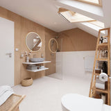 Stojeći regal Naturel Home u dekoru oraha s mat uljenom površinom od masivnog drva.