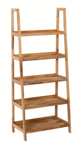 Stojeći regal Naturel Home u dekoru oraha s mat površinom od masivnog drva