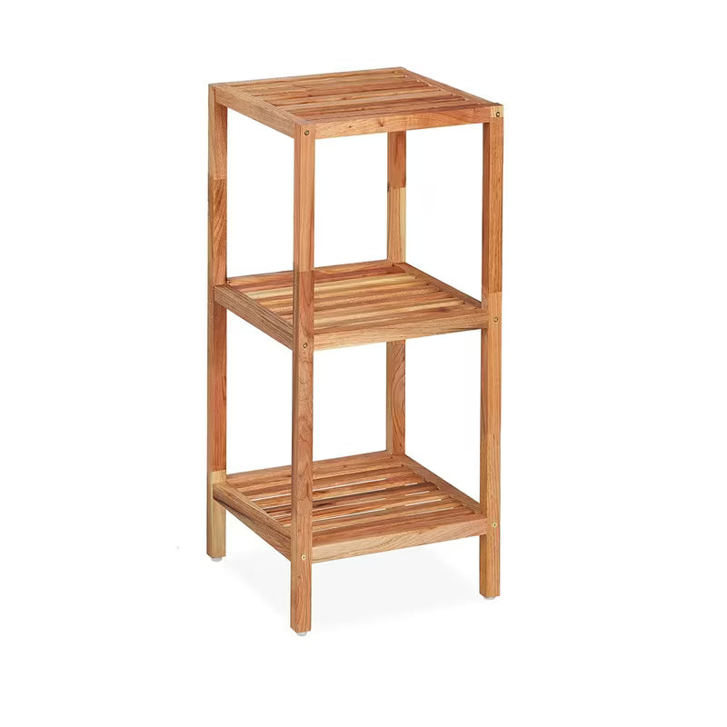 Stojeći regal Naturel Home u dekoru oraha od masivnog drva s mat površinom