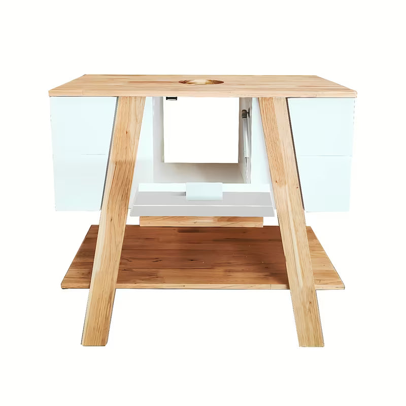 Stojeći kupaonski ormarić ispod umivaonika na ploču Naturel Home 80x73x46 cm u boji orah/bijela.