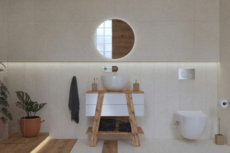 Stojeći kupaonski ormarić ispod umivaonika na ploču Naturel Home 80x73x46 cm u boji orah/bijela.