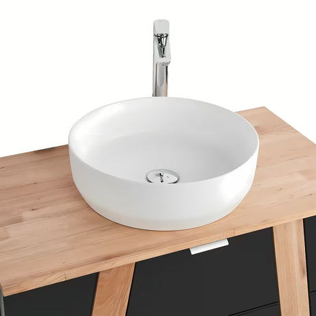 Stojeći kupaonski ormarić ispod umivaonika na ploču Naturel Home u izvedbi orah/bijela, 80x73x46 cm.