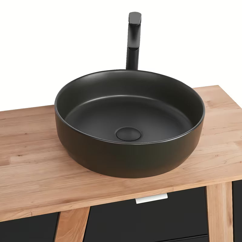 Stojeći kupaonski ormarić ispod umivaonika na ploču Naturel Home u izvedbi orah/bijela, 80x73x46 cm.