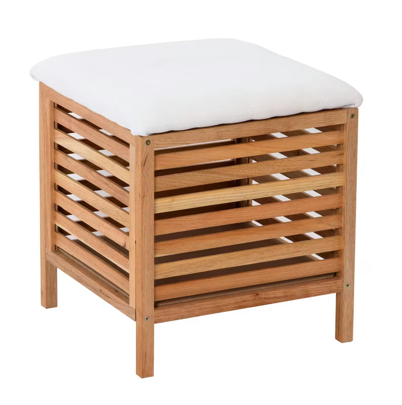 Stojeći tabure Naturel Home u dekoru oraha s mat uljenom površinom i tekstilnim sjedalom.