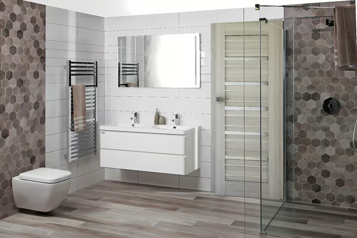 Pravokutno LED ogledalo Naturel Iluxit 120x70 cm sa senzorskim prekidačem i grijanjem protiv zamagljivanja.