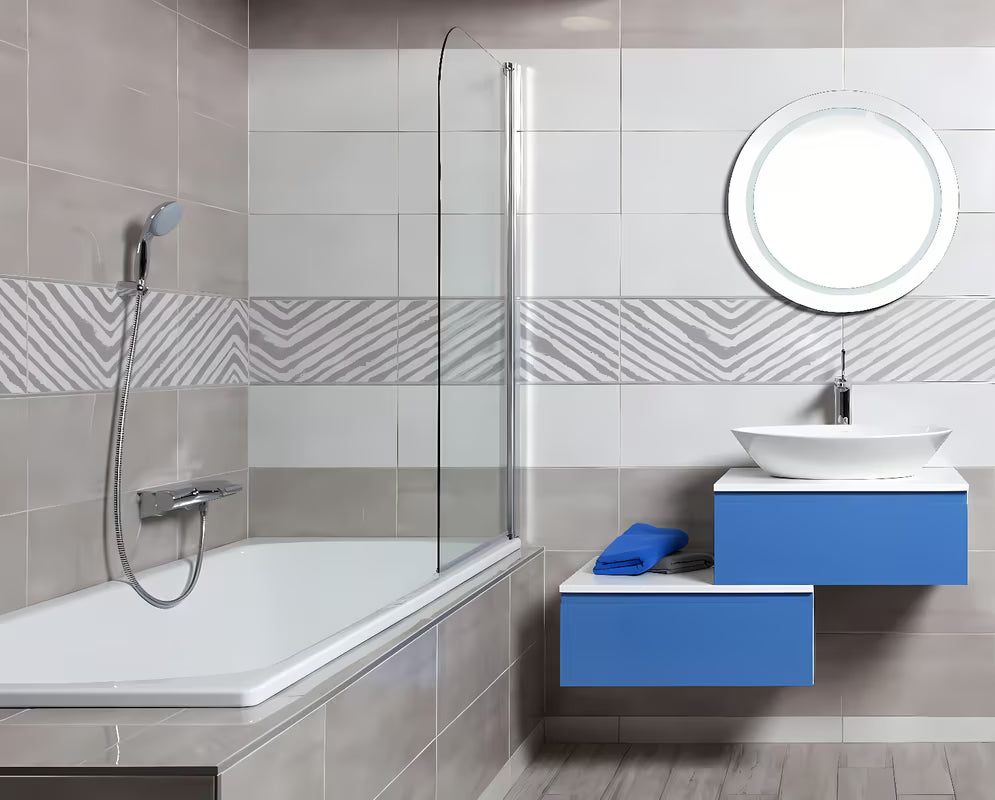 Okruglo LED ogledalo Naturel Iluxit 67 cm s hladno bijelom rasvjetom bez prekidača