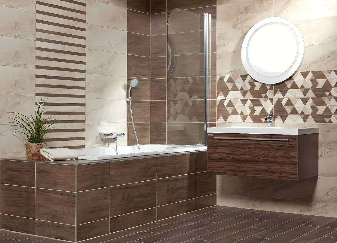 Okruglo LED ogledalo Naturel Iluxit 67 cm s hladno bijelom rasvjetom bez prekidača