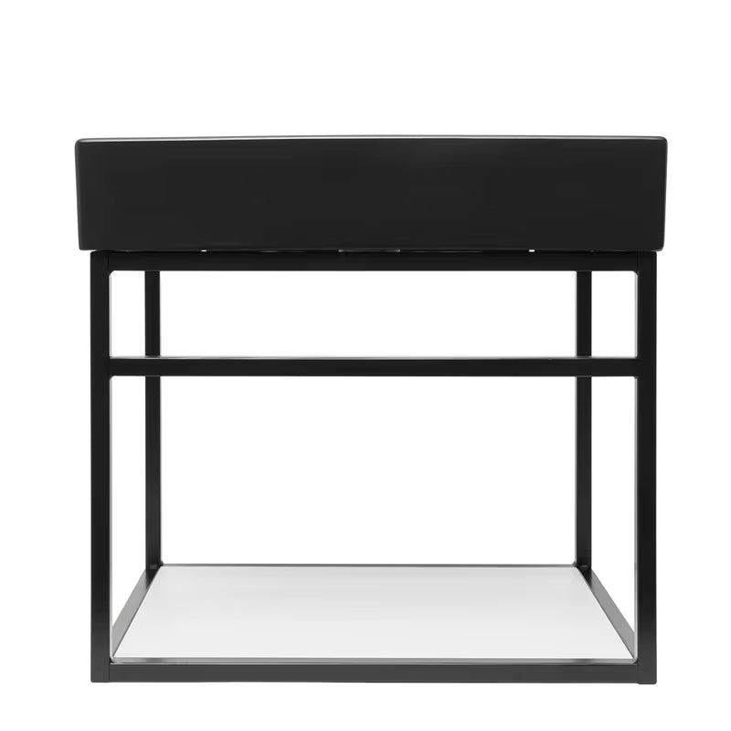 Konstrukcija s keramičkim umivaonikom Naturel Industrial u crnoj mat boji s bijelom mat policom