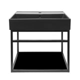 Kupaonska konstrukcija Naturel Industrial s keramičkim umivaonikom i crnom mat policom