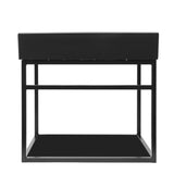 Kupaonska konstrukcija Naturel Industrial s keramičkim umivaonikom i crnom mat policom