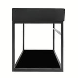 Kupaonska konstrukcija Naturel Industrial s keramičkim umivaonikom i crnom mat policom