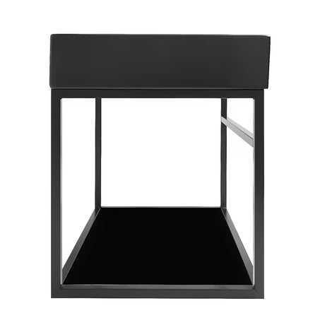 Kupaonska konstrukcija Naturel Industrial s keramičkim umivaonikom i crnom mat policom