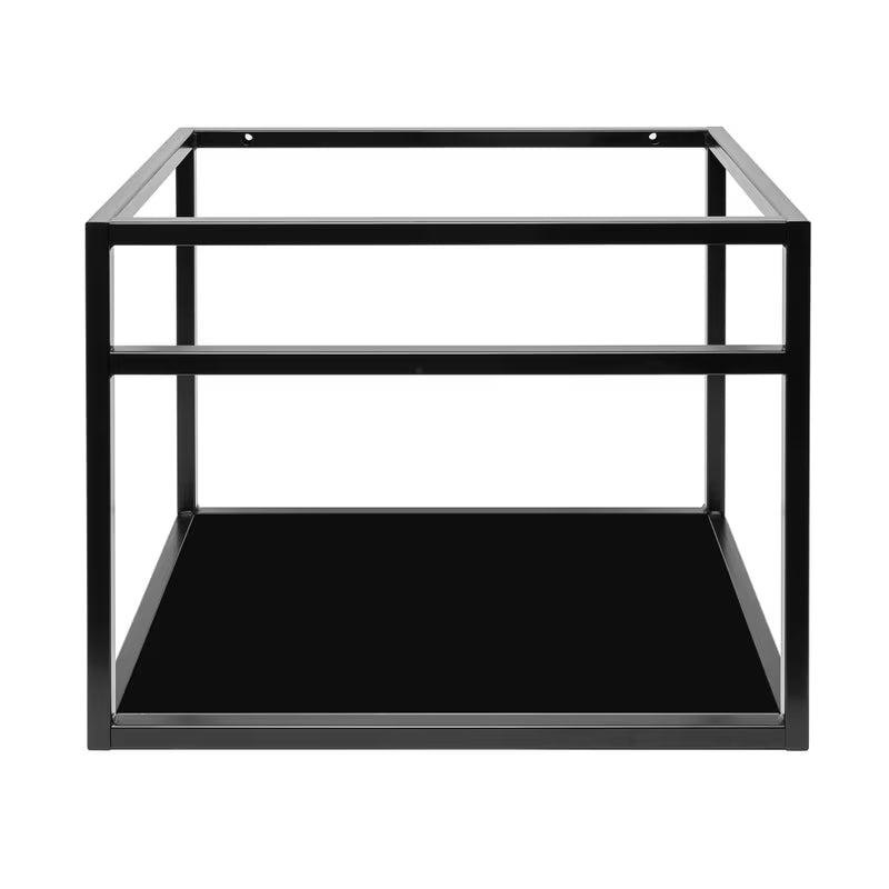 Kupaonska konstrukcija Naturel Industrial s keramičkim umivaonikom i crnom mat policom