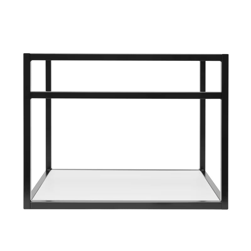 Crna kupaonski ormarić s keramičkim umivaonikom Naturel Industrial s bijelom mat policom