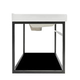 Crna kupaonski ormarić Naturel Industrial s keramičkim umivaonikom i crnom policom