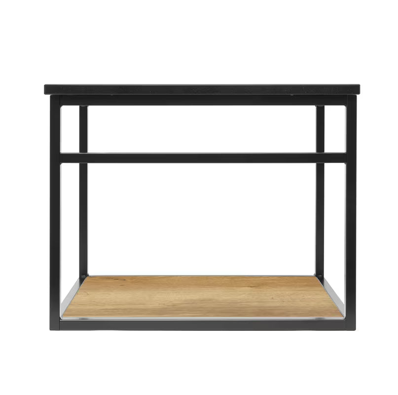 Naturel Industrial kupaonski ormarić s umivaonikom u crnoj boji s policom u dekoru hrasta