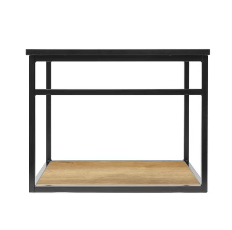 Naturel Industrial kupaonski ormarić s umivaonikom u crnoj boji s policom u dekoru hrasta