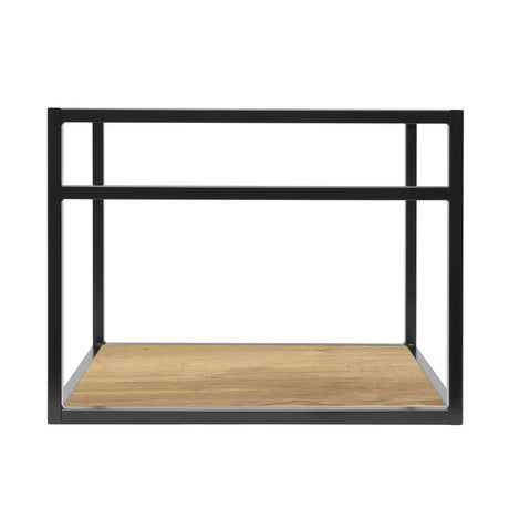 Crna kupaonski ormarić s keramičkim umivaonikom Naturel Industrial s policom u dekoru hrasta