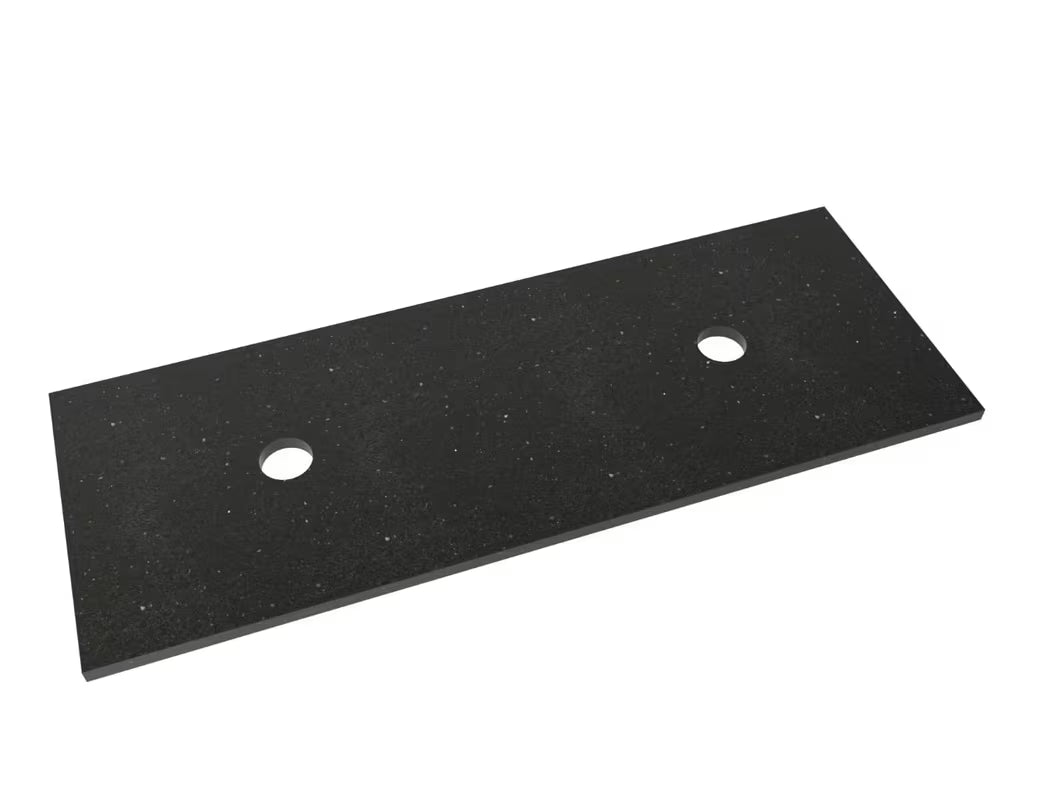 Pokrovna ploča Naturel Gobi od tehničkog kamena Technistone u boji gobi black s dva izreza