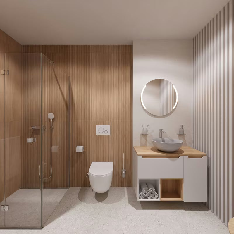 Okruglo kupaonsko LED ogledalo Naturel promjera 60 cm s pozadinskim osvjetljenjem i aluminijskim okvirom