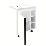 Bijeli kupaonski ormarić s umivaonikom Naturel Lucca u sjajnoj izvedbi, dimenzija 59x70x45 cm.