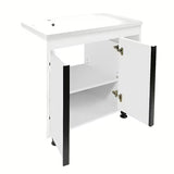 Bijela sjajna kupaonski ormarić Naturel Lucca s umivaonikom od lijevanog mramora 79x70x45 cm