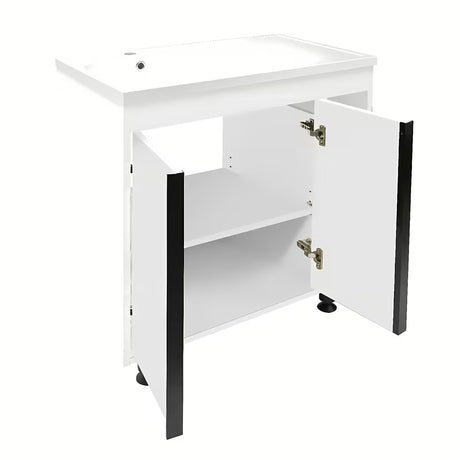 Bijela sjajna kupaonski ormarić Naturel Lucca s umivaonikom od lijevanog mramora 79x70x45 cm