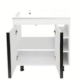 Bijela sjajna kupaonski ormarić Naturel Lucca s umivaonikom od lijevanog mramora 79x70x45 cm