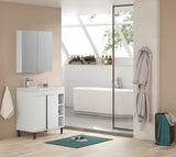 Bijela sjajna kupaonski ormarić Naturel Lucca s umivaonikom od lijevanog mramora 79x70x45 cm