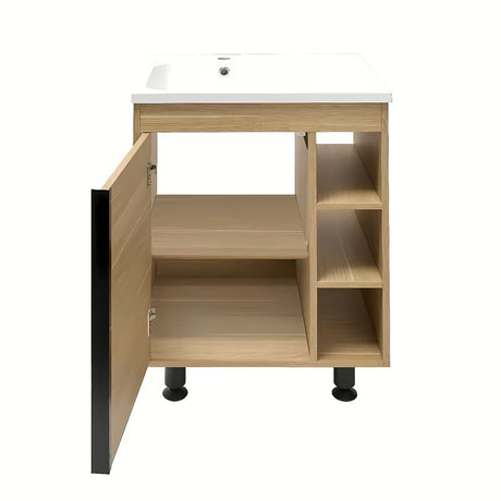 Kupaonski ormarić s umivaonikom Naturel Lucca u dekoru hrasta s mat površinom