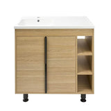 Kupaonski ormarić s umivaonikom Naturel Lucca u dekoru hrasta s mat površinom