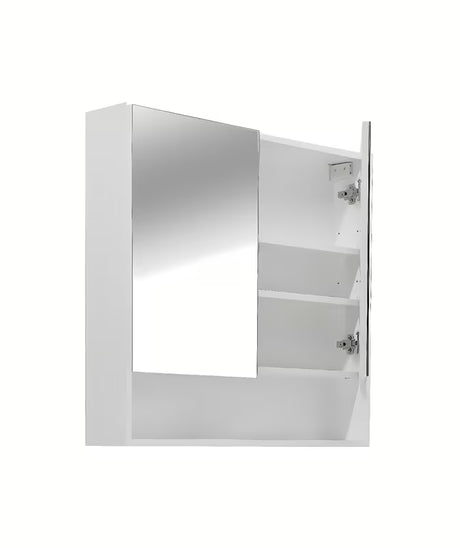 Bijeli ormarić s ogledalom Naturel Lucca 80x75 cm sa zrcalnim vratima i unutarnjim policama