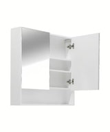 Bijeli ormarić s ogledalom Naturel Lucca 80x75 cm sa zrcalnim vratima i unutarnjim policama