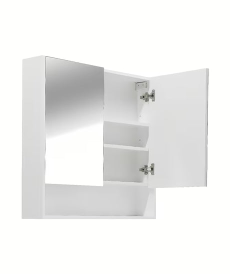 Bijeli ormarić s ogledalom Naturel Lucca 80x75 cm sa zrcalnim vratima i unutarnjim policama