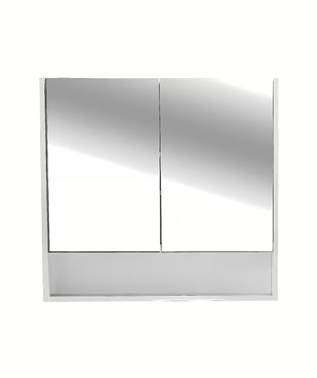 Bijeli ormarić s ogledalom Naturel Lucca 80x75 cm sa zrcalnim vratima i unutarnjim policama