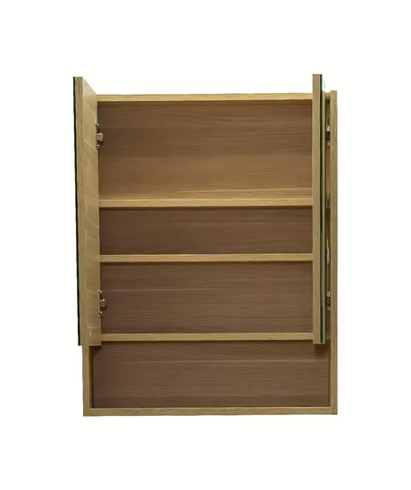 Ormarić s Ogledalom Naturel Lucca 60x75 cm u dekoru hrasta sa zrcalnim vratima i unutarnjim policama.