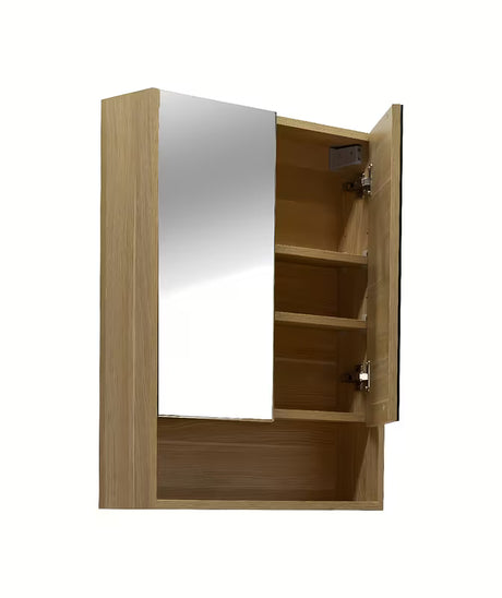 Ormarić s Ogledalom Naturel Lucca 60x75 cm u dekoru hrasta sa zrcalnim vratima i unutarnjim policama.