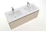 Naturel Modena namještajni dvostruki umivaonik od bijele keramike, dimenzija 121x46 cm
