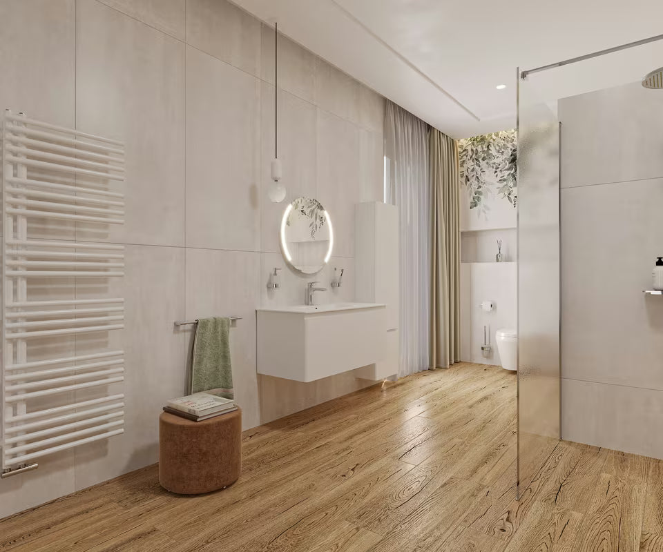 Bijeli keramički umivaonik za kupaonski ormarić Naturel Modena 101x46 cm sa središnjim otvorom za pro slavinu