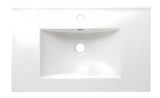Bijeli keramički umivaonik za kupaonski ormarić Naturel Modena 61x46 cm s odlagališnom plohom i otvorom za pro slavinu u sredini.
