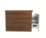 Viseća kupaonski ormarić Naturel Monza s pokrovnom pločom u dekoru oraha i s bijelim rebrastim frontama