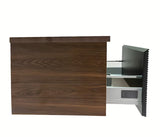 Viseća kupaonski ormarić Naturel Monza u dekoru oraha s crnim rebrastim frontama i pokrovnom pločom