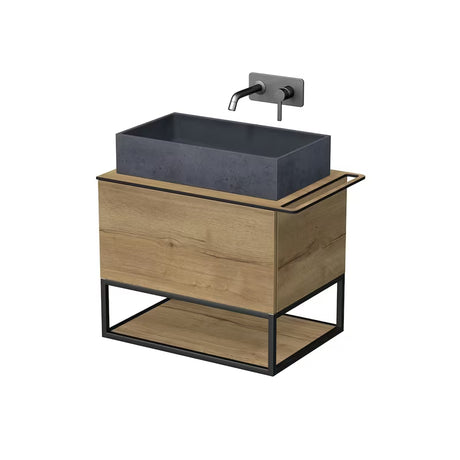 Kupaonski set Naturel Oxo 70 x 50 cm u dekoru hrasta halifax s univerzalnom pokrovnom pločom i ladicom.