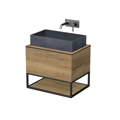 Viseća ormarić ispod umivaonika Naturel Oxo 70x50 cm u dekoru hrasta halifax s univerzalnom pločom