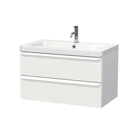 Viseća kupaonski ormarić s umivaonikom Naturel Pavia u mat bijeloj boji, 85x53x49 cm.